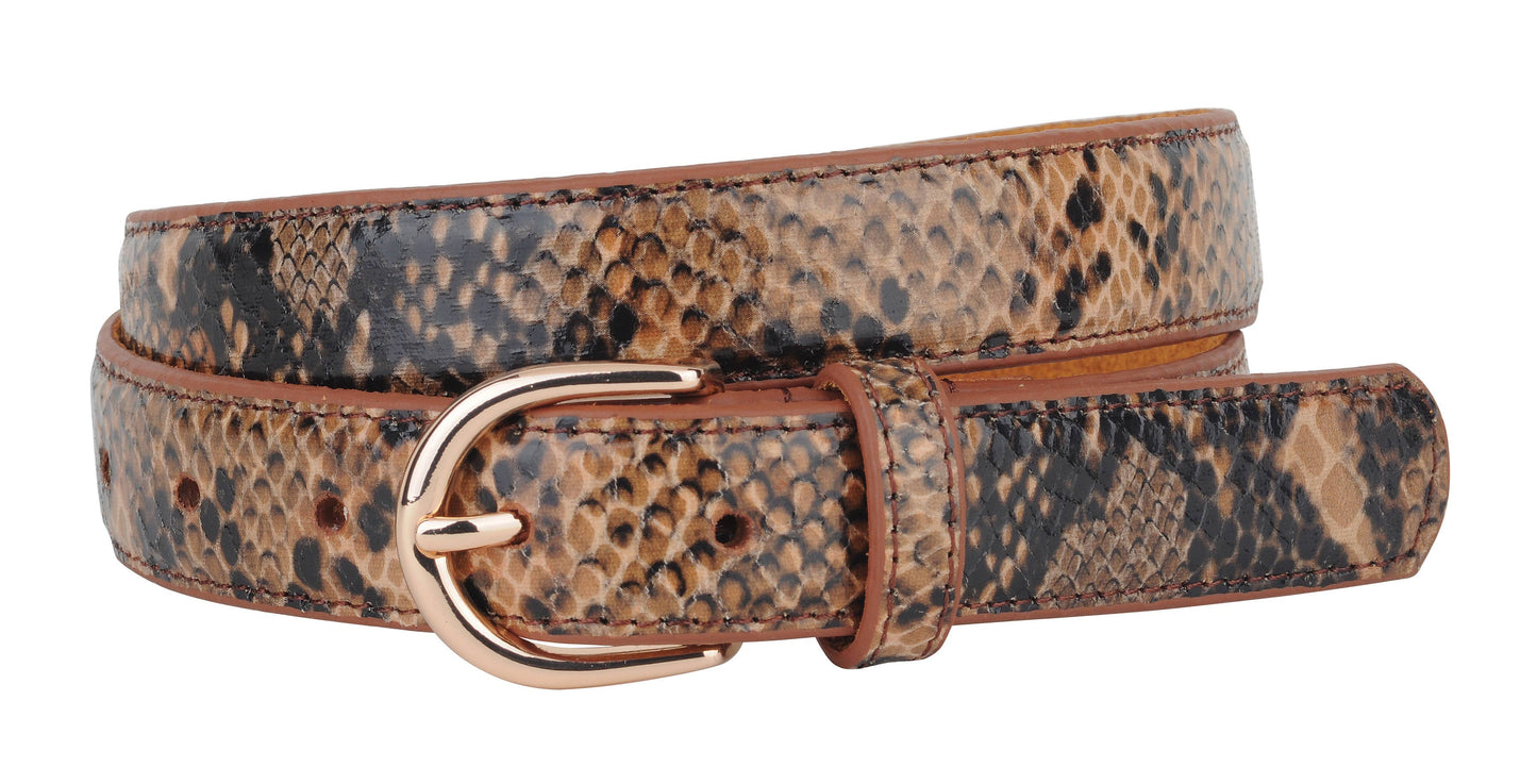 Golden-Brown Snakeskin Belt