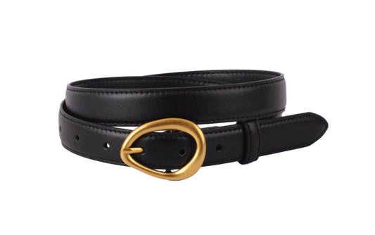 Basic Leather Belt with Asymmetrical Buckle