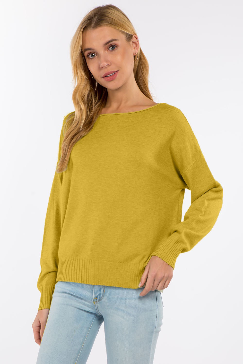 Boat Neck Pullover Sweater