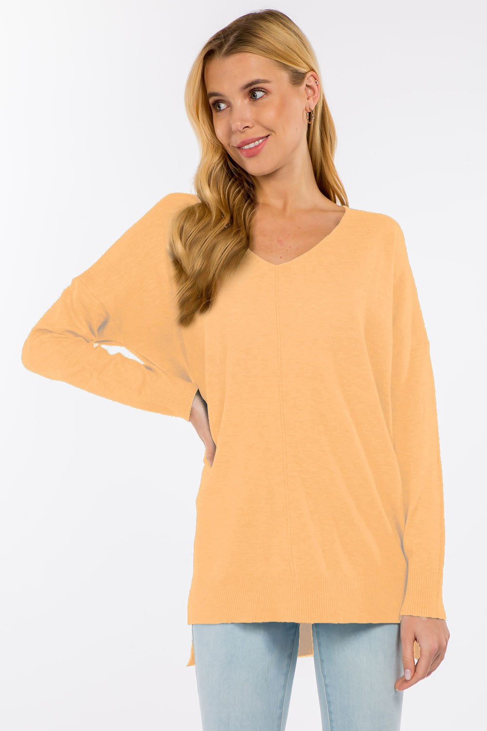 V-Neck Tunic Sweater