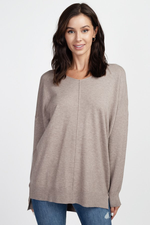 V-Neck Tunic Sweater