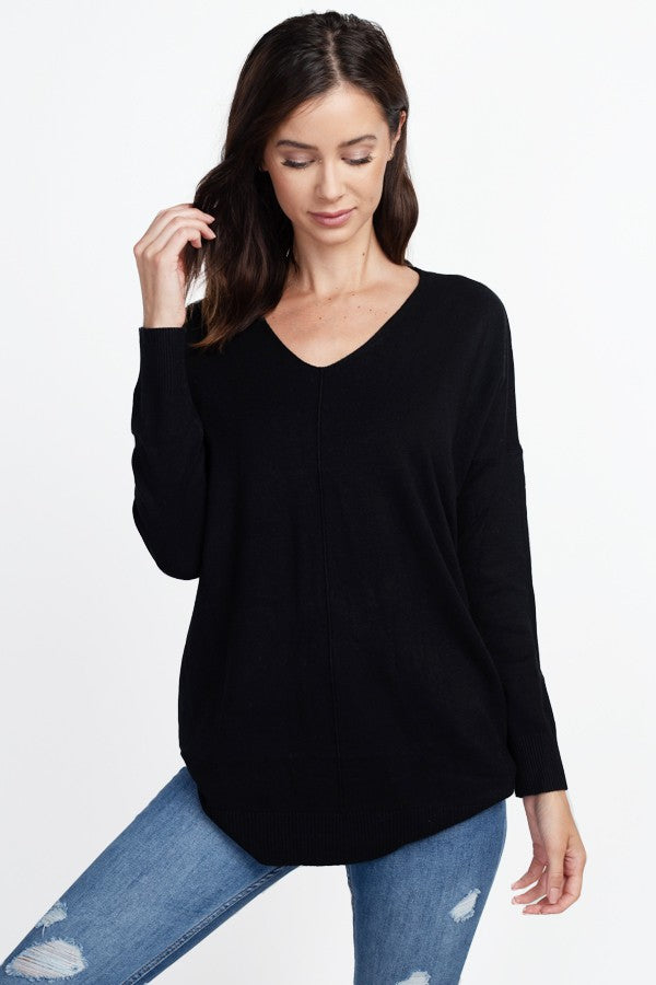 V-Neck Tunic Sweater