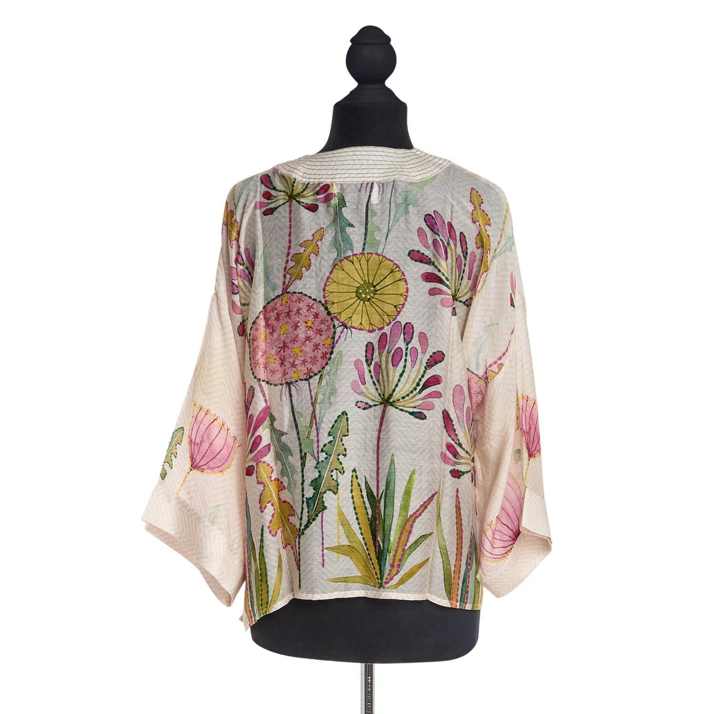 Pop Flowers Pink Short Kimono Two's Company