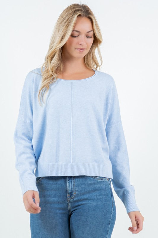 Seam Front Round Neck Sweater