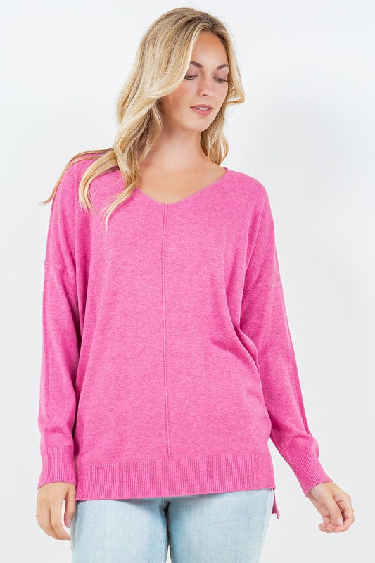 V-Neck Tunic Sweater