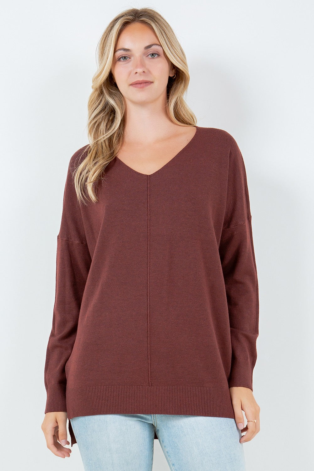 V-Neck Tunic Sweater