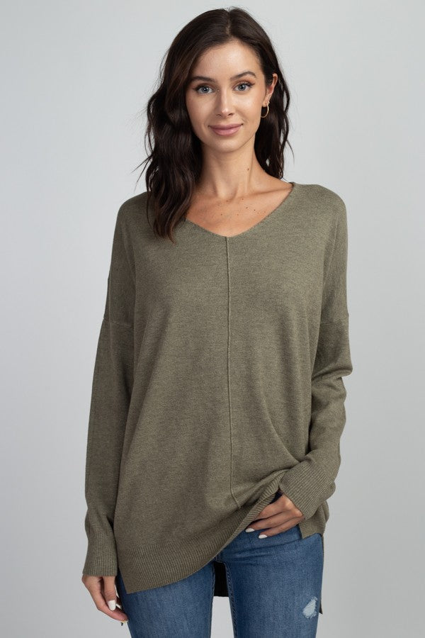 V-Neck Tunic Sweater