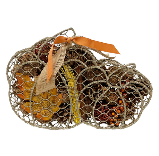 Glittered Pumpkin Scented Potpourri Décor