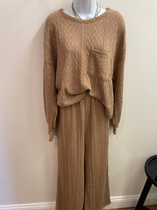 Oversized Cable Knit Loungewear Set