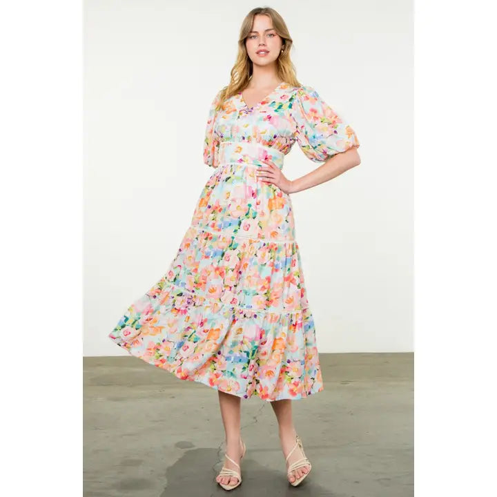 Tiered Floral Maxi Dress