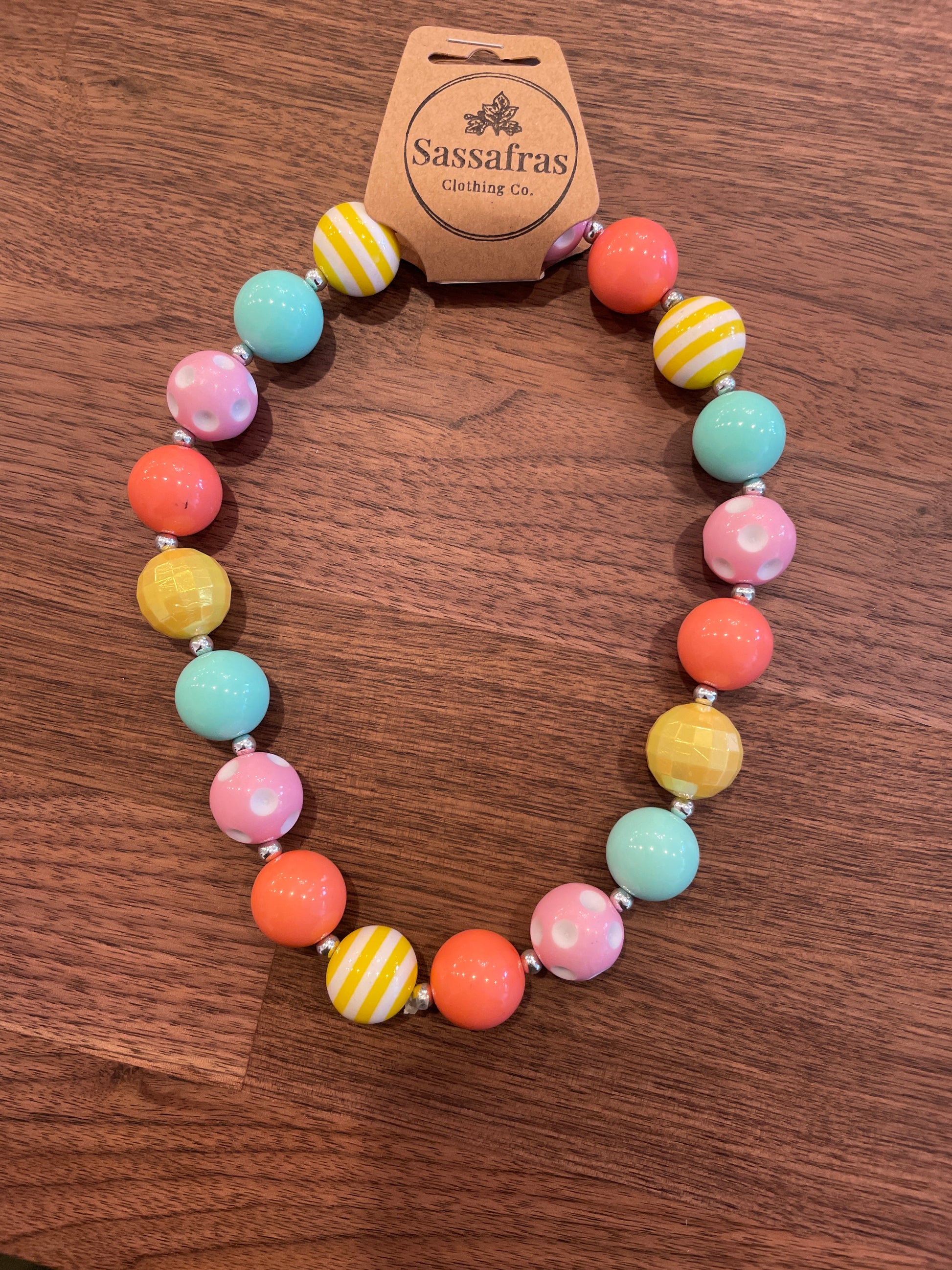 Kids Pastel Rainbow Bubblegum Bead Necklace The Twinkled Twig