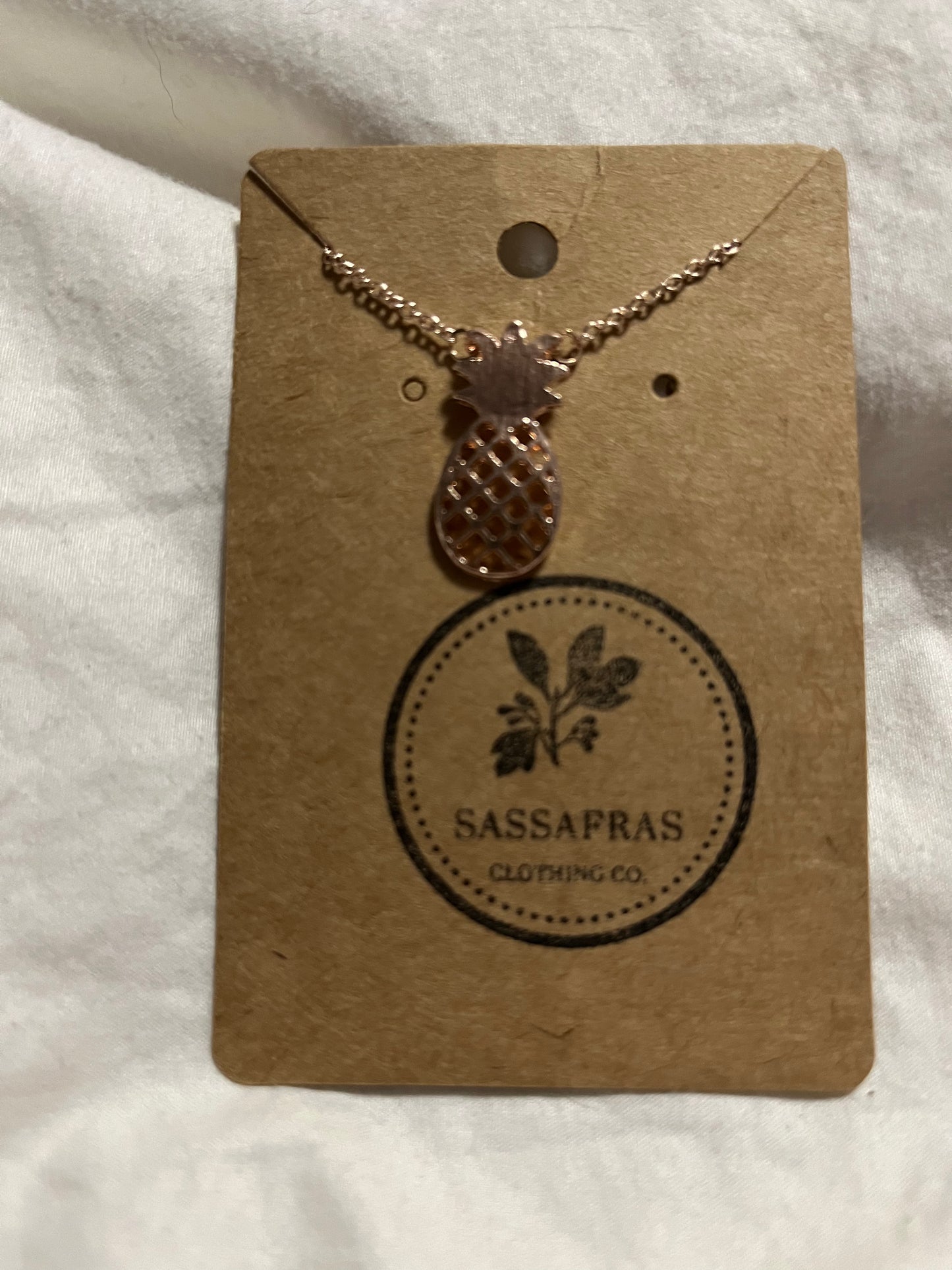 Cut Out Pineapple Charm Necklace Unknown