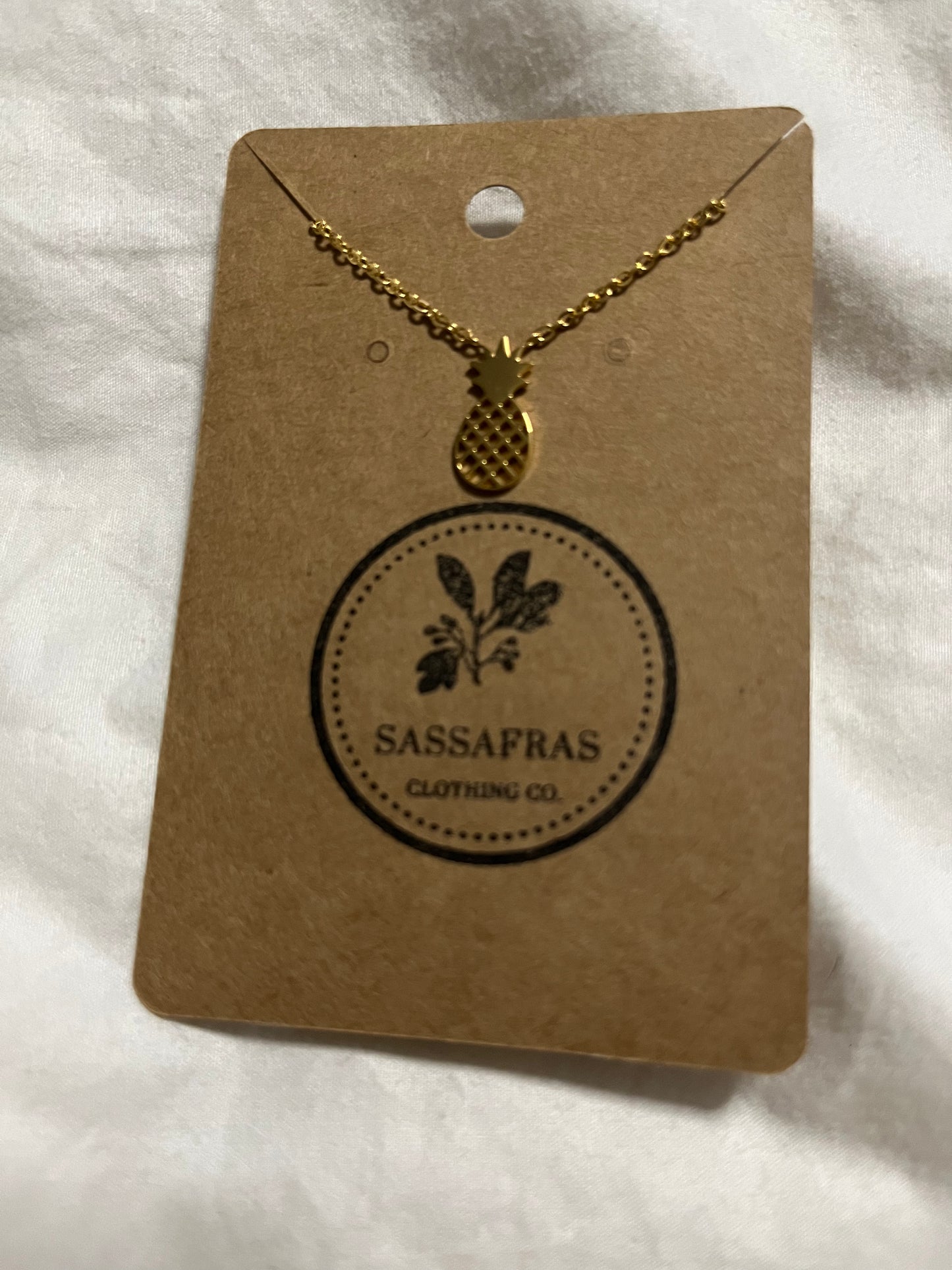 Cut Out Pineapple Charm Necklace Unknown