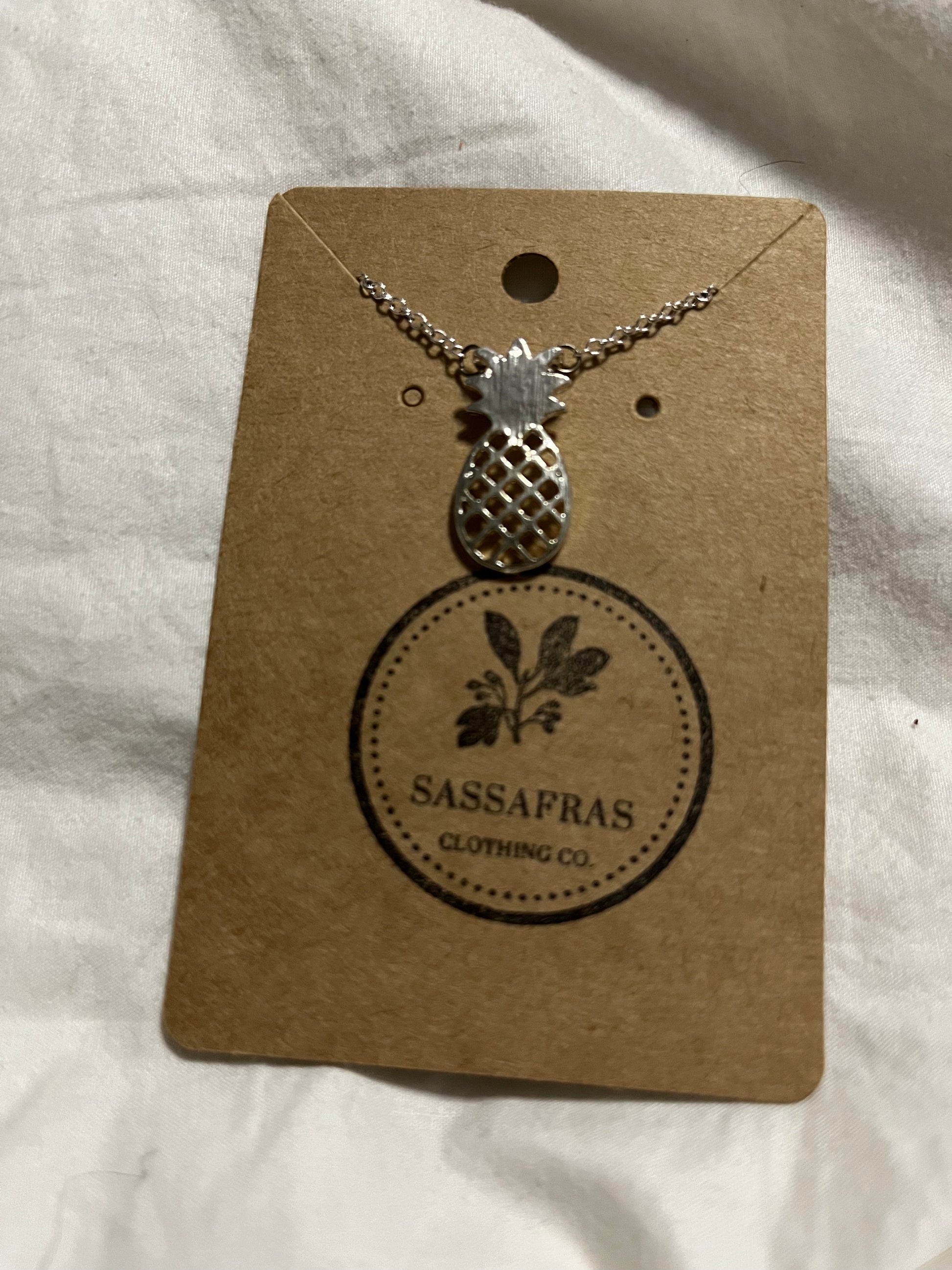 Cut Out Pineapple Charm Necklace Unknown