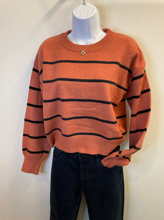 Crew Neck Stripe Sweater