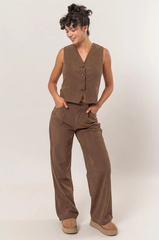 Corduroy Vest and Pants Set