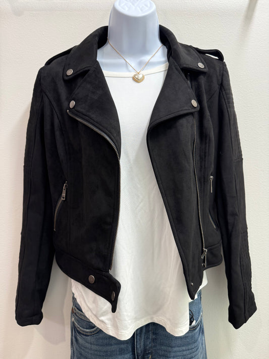 Faux Suede Moto Jacket