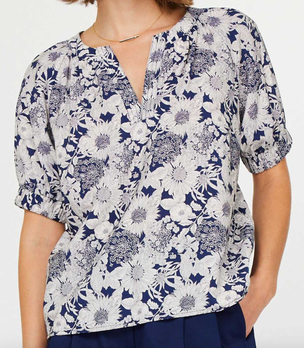 Floral Notch Neck Blouse