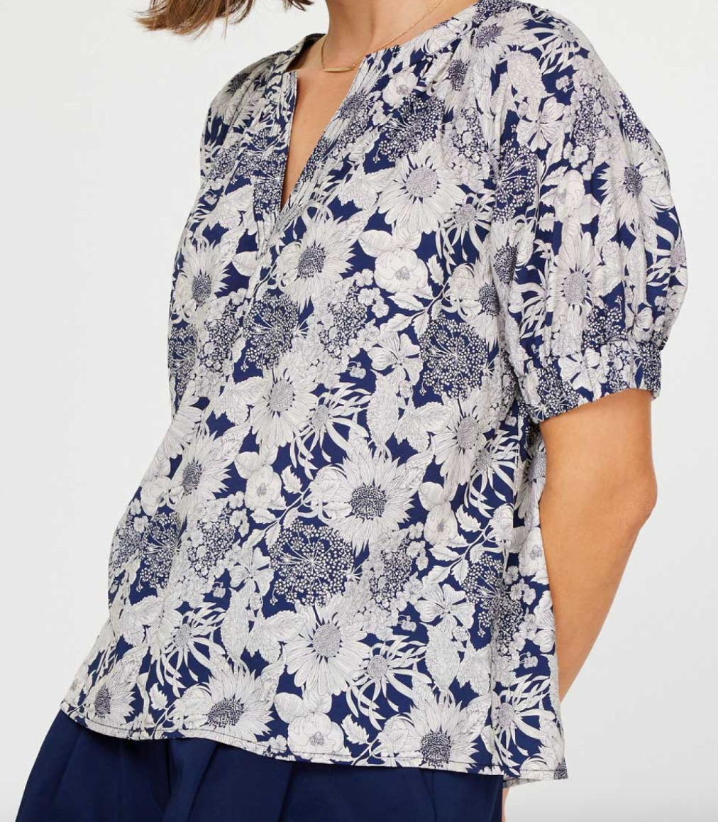 Floral Notch Neck Blouse