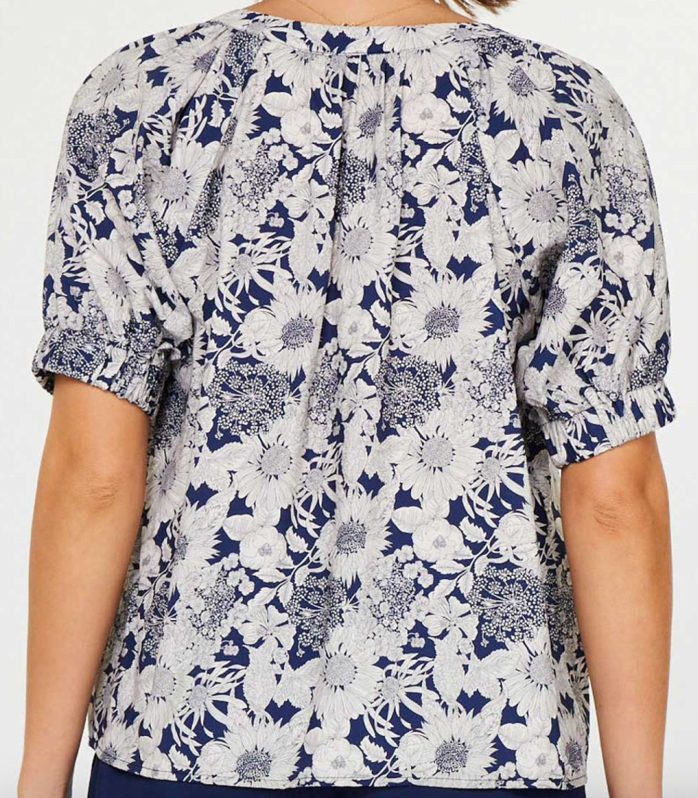 Floral Notch Neck Blouse