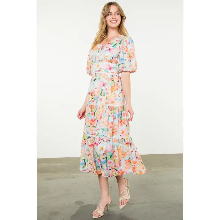 Tiered Floral Maxi Dress