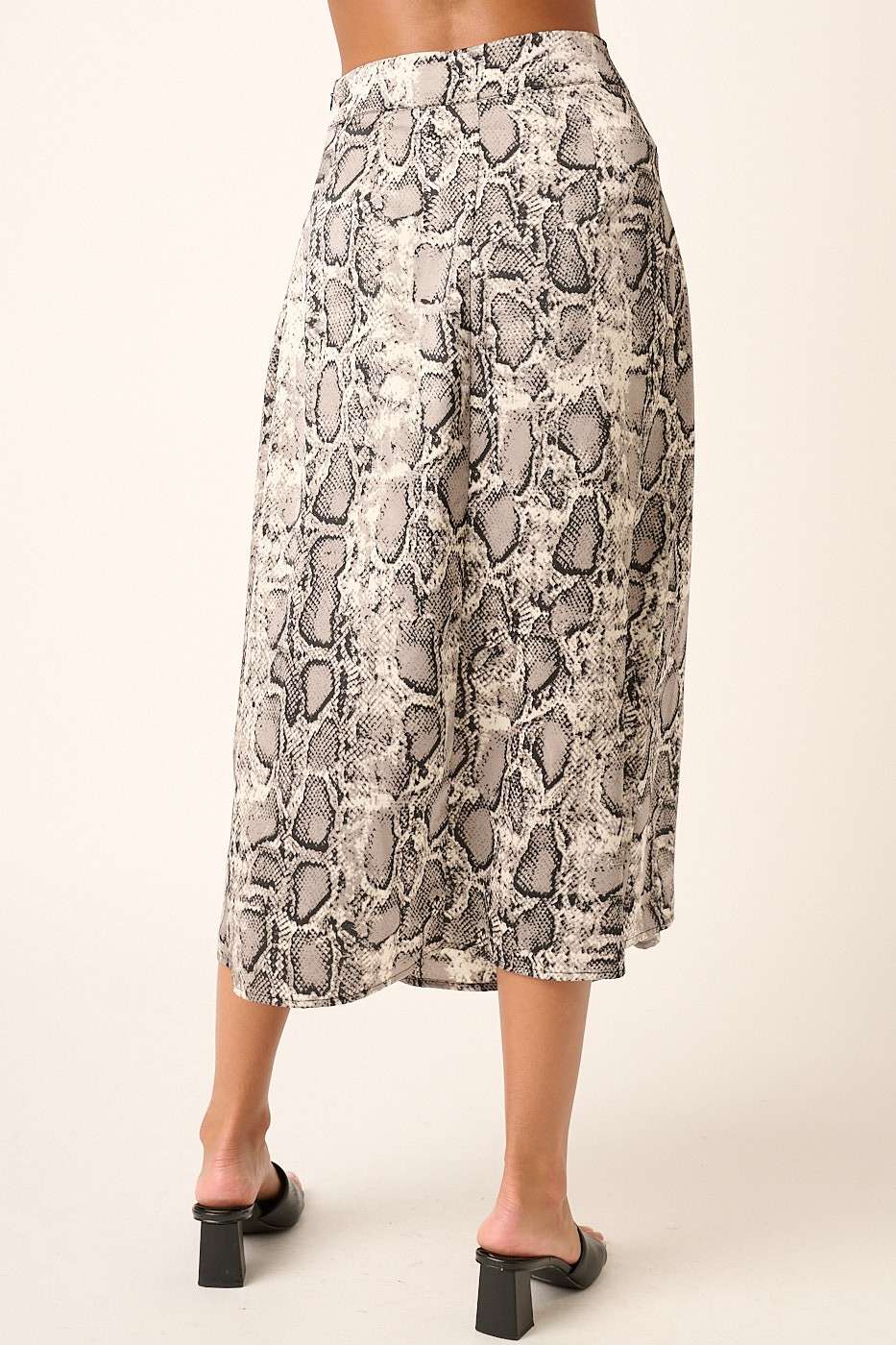 Snake Print Midi Skirt